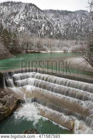 View Of Waterfall Lechfall In Füssen Germany