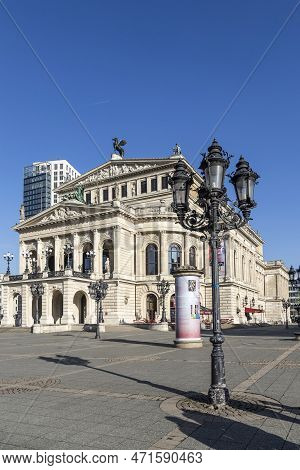Frankfurt, Germany - February 28, 2015: The Old Opera House In Frankfurt, Germany. The Old Opera Hou
