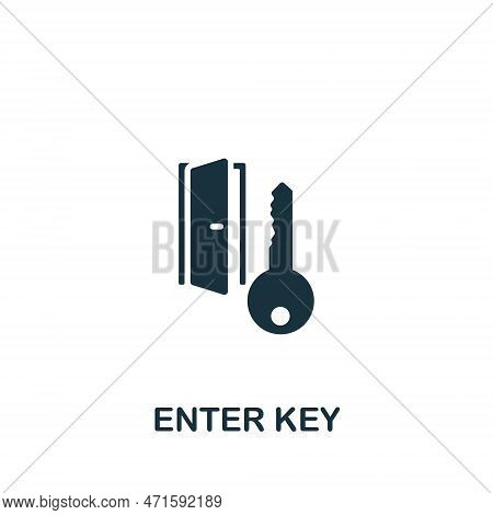 Enter Key Icon. Monochrome Simple Sign From Security Collection. Enter Key Icon For Logo, Templates,
