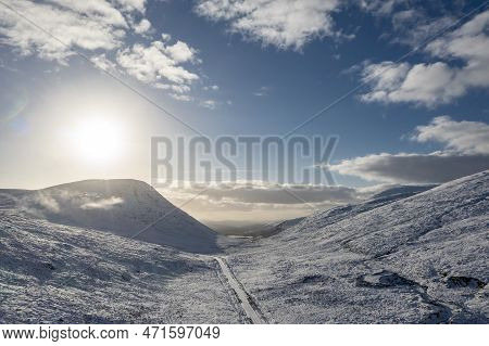 The Snow Covered Glenveagh Mountains And Glen In County Donegal - Republic Of Ireland