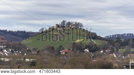 Castle Ruin Named Weibertreu, It Is Located Near A Town Named Weinsberg In Southern Germany