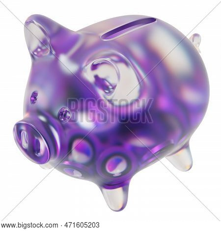 Osmosis (osmo) Clear Glass Piggy Bank With Decreasing Piles Of Crypto Coins. Saving Inflation, Finan