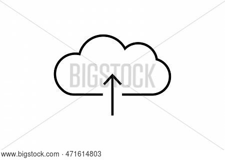 Cloud Download  Line Ion With Arrow. Vector Illustration