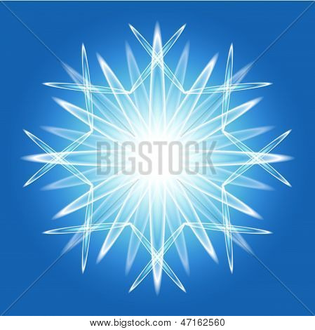 Abstract Snowflake Over Bleu