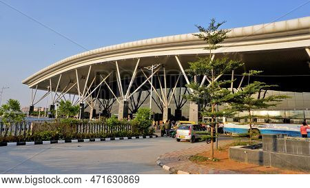 Bangalore,karnataka,india-october 26 2022: Beautiful Modern Architecture Of Sir M Visvesvaraya Termi