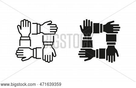 Collaboration Group Team Job Linear Pictogram. Company Participation Line Icon. Teamwork Alliance Pa