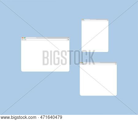 Web Browser Window White Template Logo Design. Browser In Flat Style. Design Template With Browser W