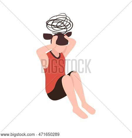 Isometric Partners Husband Wife Conflict Quarreling Family Domestic Abuse Composition Vector Illustr