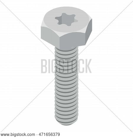 Torx Bolt Screw Icon. Isometric Of Torx Bolt Screw Icon For Web Design Isolated On White Background
