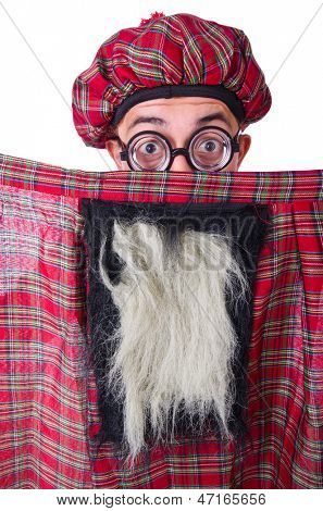 Lustige Scotsman isolated on the white
