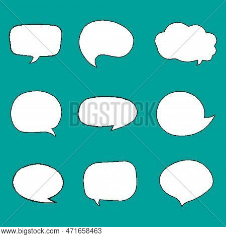 Pixel Art Speech Bubbles Set. Vector Illustration