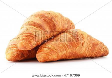 Frische Croissants, Isolated On White Background