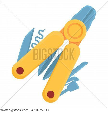 Multitool Pliers Icon. Cartoon Of Multitool Pliers Icon For Web Design Isolated On White Background