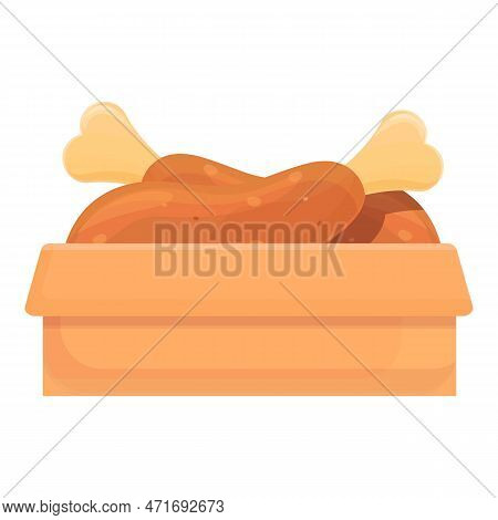 Cooked Chiken Icon. Cartoon Of Cooked Chiken Icon For Web Design Isolated On White Background