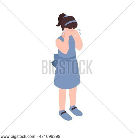Isometric Partners Husband Wife Conflict Quarreling Family Domestic Abuse Composition Vector Illustr