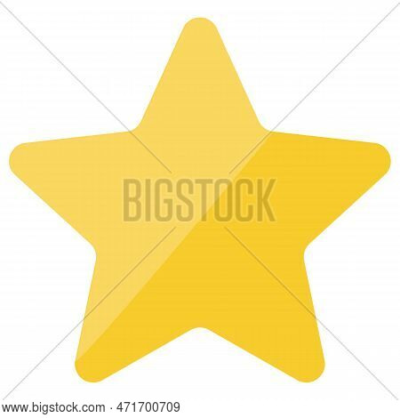 Glossy Star Flat Icon. Favorite. Editable Vector.