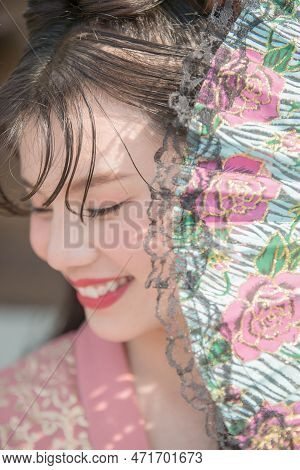 Girl, Asian, Smiley, Charming, Pink, Hanfu, Han Dynasty, Ancient China