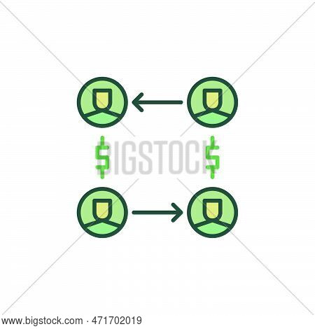 Corruption Colored Icon. People With Dollar Signs Vector Concept Modern Symbol