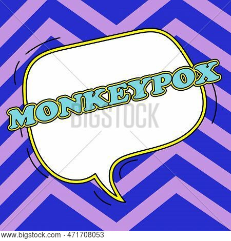 Conceptual Caption Monkeypox. Internet Concept Poxvirus Of Africa Caused By Chiefly In Wild Rodents 