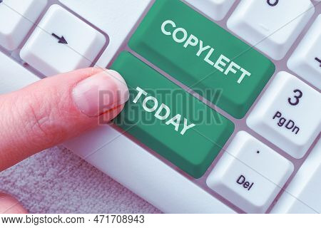 Writing Displaying Text Copyleft. Business Idea The Right To Freely Use, Modify, Copy, And Share Sof
