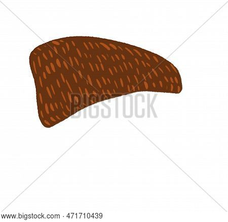 Brown Wool Beannie Hat Autumn Winter Fashion Cloth Accessory Hand Drawing Paitning Illustration Art
