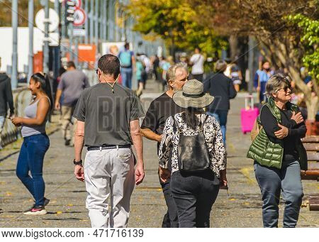 Crowd At Promenade, Puerto Madero, Buenos Aires