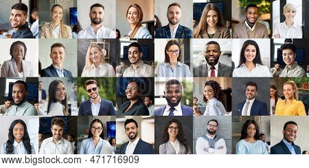 Collection Of Multicultural Men And Women In Fornal Outfits Entrepreneurs
