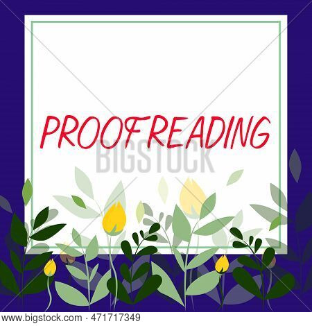 Conceptual Caption Proofreading. Conceptual Photo Act Of Reading And Marking Spelling, Grammar And S
