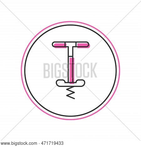 Filled Outline Pogo Stick Jumping Toy Icon Isolated On White Background. Vector
