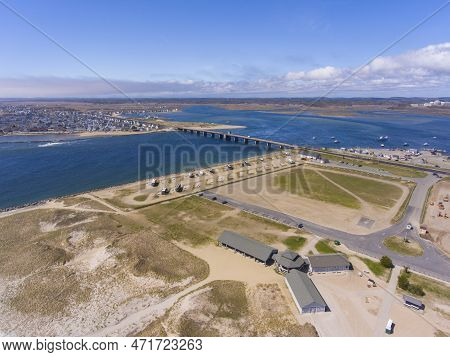 Hampton Bridge Over Hampton River Near The Mouth To Atlantic Ocean Between Hampton Beach And Seabroo