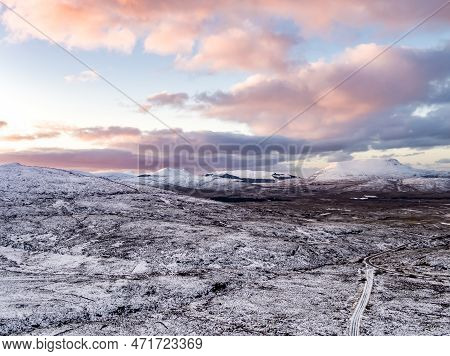 Aerial View Of The Gartan Mountain, County Donegal - Ireland
