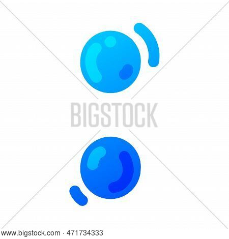 Blue Balloon Colon Mark As Vertically Aligned Dots For Punctuation Vector Illustration
