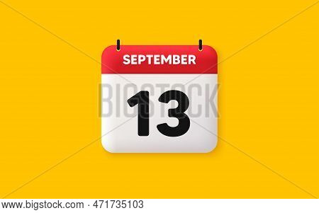 Calendar Date 3d Icon. 13th Day Of The Month Icon. Event Schedule Date. Meeting Appointment Time. Ag