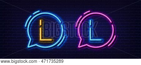 Initial Letter L Icon. Neon Light Line Effect. Line Typography Character Sign. Large First Font Lett