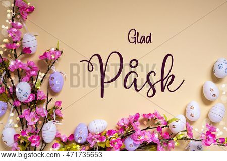 Pink Spring Flower Arrangement, Easter Decoration, Glad Pask Means Happy Easter