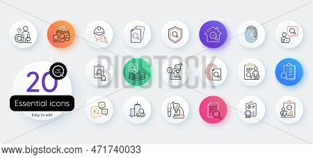 Inspection Line Icons. Bicolor Outline Web Elements. Quality Research, Testing And Safety Check Icon