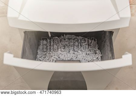 Industrial Paper Shredder. Paper Shredder In The Office, Use And Maintenance Of Professional Office 