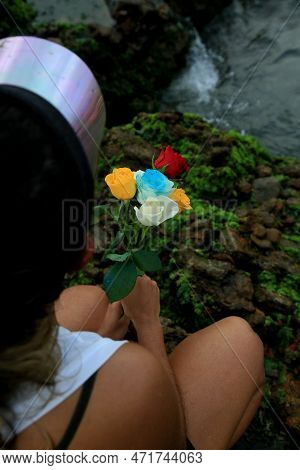 Salvador, Bahia, Brazil - February 2, 2023: Candoble Supporters And Orixa Iemanja Supporters Visit R