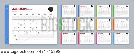 Calendar 2022 Month Schedule. Credit Card, Graph Chart And Cyber Attack Minimal Line Icons. Teamwork