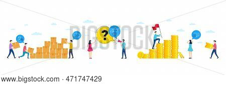 Set Of Food Delivery, Video Camera And Search People Line Icons. People Characters With Delivery Par