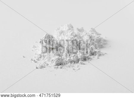 Heap Of Calcium Carbonate Powder On White Background