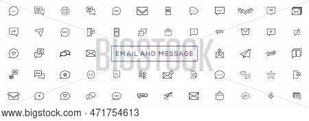 Contact Icon Set. Thin Line Contact Icons Set. Contact Symbols - Phone ...