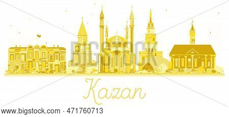 Kazan Russia City Skyline Golden Silhouette. Vector Illustration. Simple Flat Concept For Tourism Pr