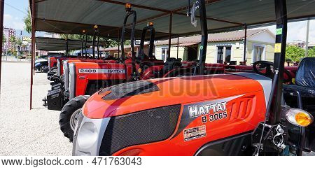 Bucharest, Romania - September 12, 2022: Iseki Tractor Hattat B 3065, Employees Are Presenting The U