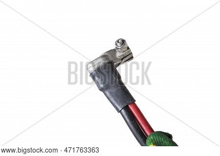 Automotive Wiring Harness With Positive Battery Terminal And Squib For Disconnection In Case Of An A