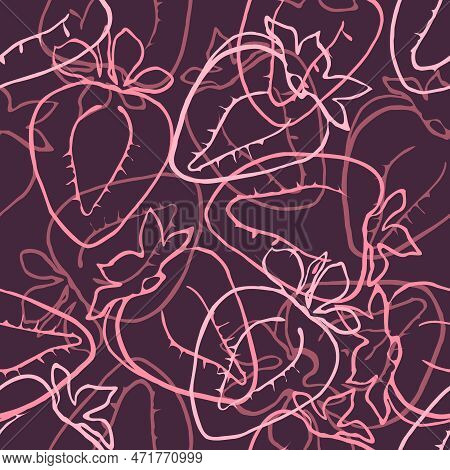 Strawberry Seamless Vector Pattern. Abstract Strawberry Pattern.