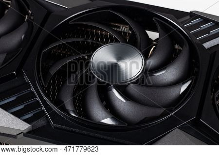 Video Grafic Card Cooler. Concept Computer Harware Close Up.
