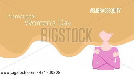 Embraceequity Movement Banner, Greeting With International Women's Day With Blond Woman Hugging Hers