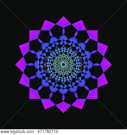 An Abstract Kaleidoscope Round Vector Icon. Kaleidoscope