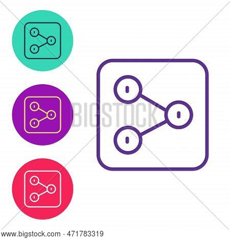 Set Line Share Icon Isolated On White Background. Share, Sharing, Communication Pictogram, Social Me